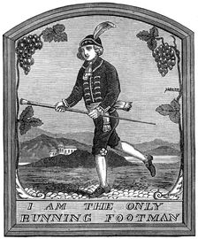 The sign of The Running Footman London, 1891