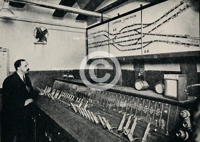 'The Signal-Box at a Tube Railway Junction', 1926. Artist: Unknown.