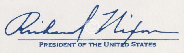 The signature of Richard Milhouse Nixon, 37th President of the United States, 1972. Artist: Richard Nixon