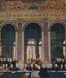 The Signing of Peace in the Hall of Mirrors,Versailles, 28th June 1919 1919 (1935) Artist: William Newenham Montague Orpen