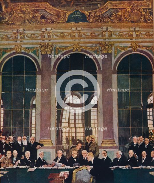 'The Signing of Peace in the Hall of Mirrors,Versailles, 28th June 1919', 1919 (1935) Artist: William Newenham Montague Orpen.