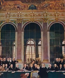 The Signing of Peace in the Hall of Mirrors,Versailles, 28th June 1919 1919 (1935) Artist: William Newenham Montague Orpen