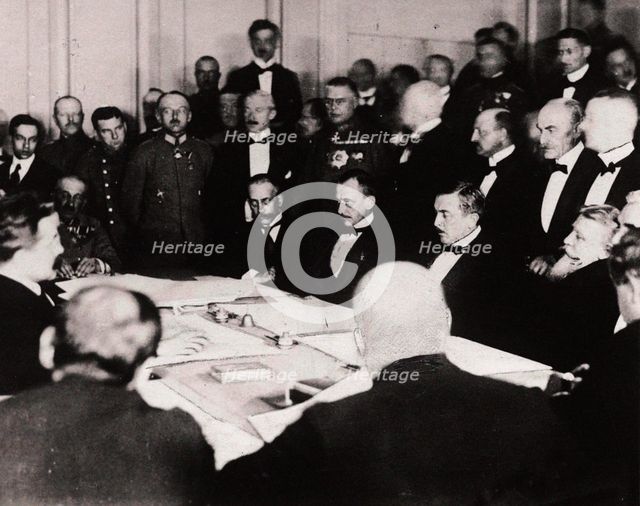 The signing of the Treaty of Brest-Litovsk in the fortress of Brest-Litovsk, March 3, 1918, 1918.