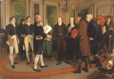 The Signing of the Treaty of Ghent, Christmas Eve, 1814, 1914. Creator: Amedee Forestier