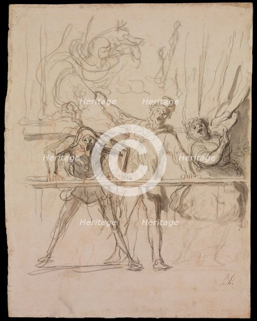 The Side-Show. Artist: Daumier, Honoré (1808-1879)