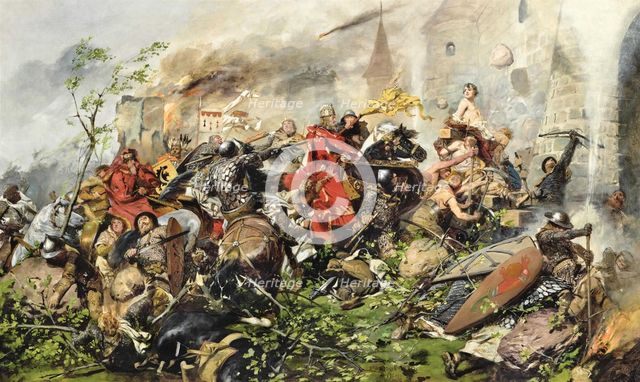 The Siege of Milan by Frederick I Barbarossa in 1162, 1891. Creator: Moniuszko, Jan Czeslaw (1853-1908).