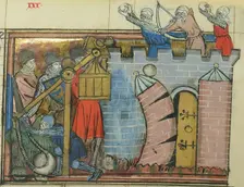 The Siege of Nicaea in 1097 (From "Li rommans de Godefroy de Buillon et de Salehadin"), 1337. Creator: Maître de Fauvel (active 1314-1340)