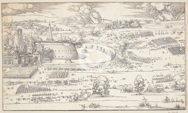 The siege of a castle, 1527. Creator: Dürer, Albrecht (1471-1528).