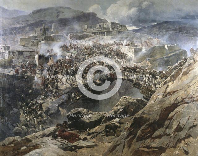 The Siege of Akhoulgo', 1888. Creator: Roubaud, Franz (1856-1928).
