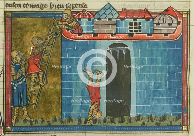 The Siege of Antioch. (From "Li rommans de Godefroy de Buillon et de Salehadin"), 1337. Creator: Maître de Fauvel (active 1314-1340).