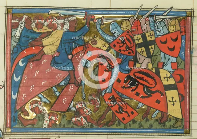 The Siege of Antioch in 1098. (From "Li rommans de Godefroy de Buillon et de Salehadin"), 1337. Creator: Maître de Fauvel (active 1314-1340).