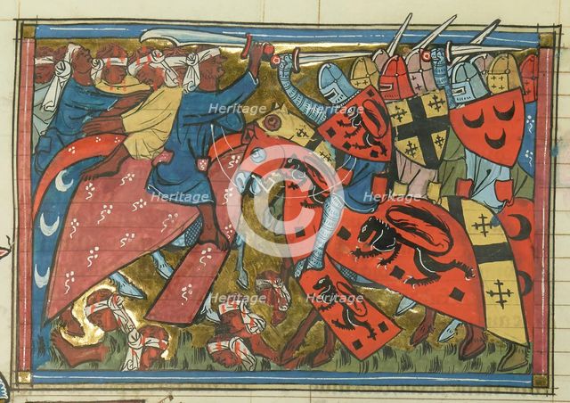 The Siege of Antioch in 1098. (From "Li rommans de Godefroy de Buillon et de Salehadin"), 1337. Creator: Maître de Fauvel (active 1314-1340).