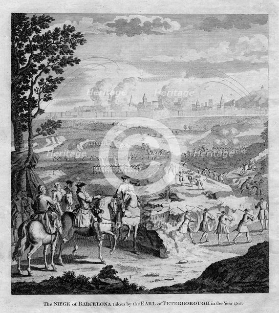 'The siege of Barcelona taken by the Earl of Peterborough in the year 1705'. Artist: Unknown