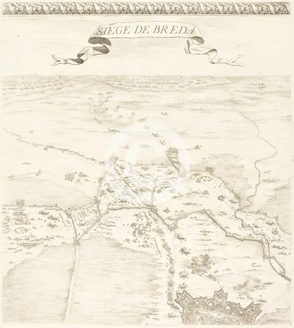 The Siege of Breda [plate 2 of 6], 1627/1628. Creator: Jacques Callot.
