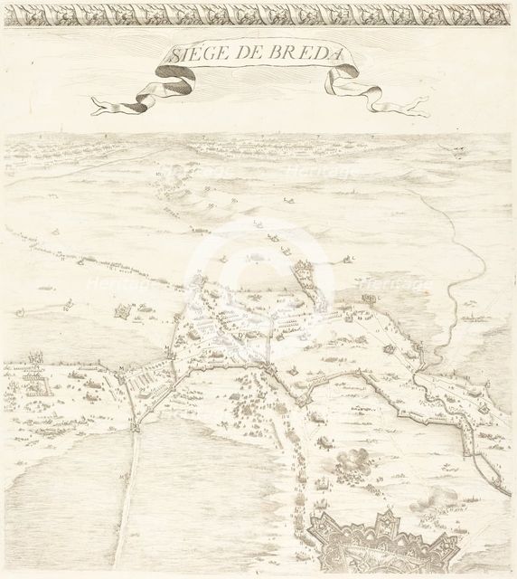 The Siege of Breda [plate 2 of 6], 1627/1628. Creator: Jacques Callot.