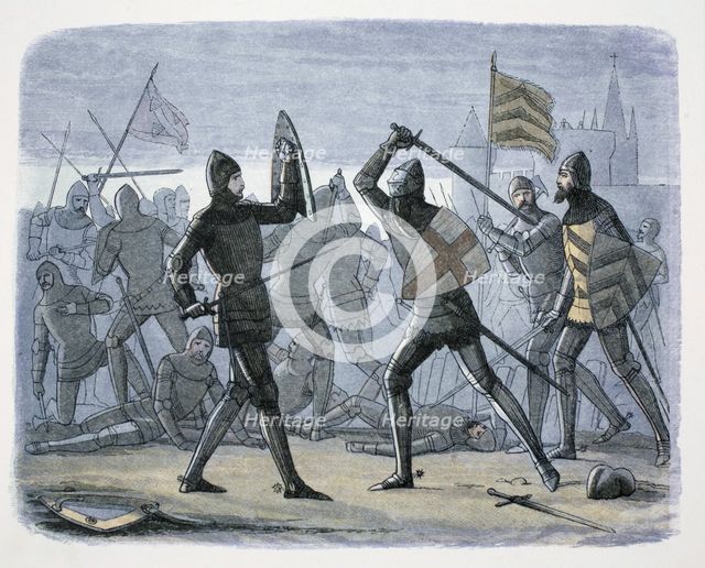 The Siege of Calais, France, 1346-1347 (1864). Creator: James William Edmund Doyle.
