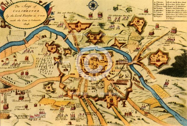 'The Siege of Colchester by the Parliament Forces..., 1648', (1944).  Creator: W Keymer.