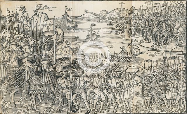 The siege of Constantinople. From: Peregrinatio in terram sanctam, 1486.