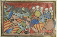 The siege of Jerusalem, 1229 (From "Li rommans de Godefroy de Buillon et de Salehadin"), 1337. Creator: Maître de Fauvel (active 1314-1340)