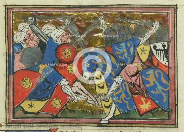 The siege of Jerusalem by Saladin, 1187, 1337. Creator: Maître de Fauvel (active 1314-1340).