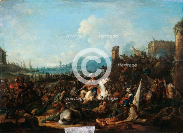'The Siege of La Rochelle in October 1628', early 18th century. Artist: Arnold Frans Rubens