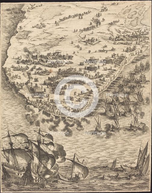 The Siege of La Rochelle [plate 10 of 16; set comprises 1952.8.97-112], 1628/1631. Creator: Jacques Callot.