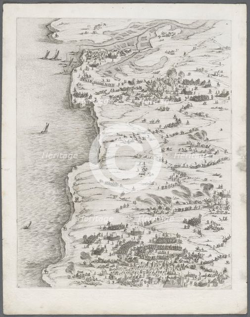 The Siege of La Rochelle: Plate 5, 1628-1630. Creator: Jacques Callot (French, 1592-1635), assistant of.