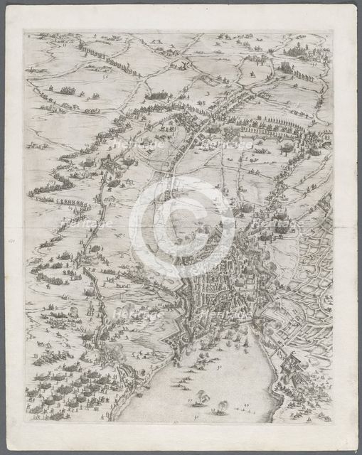 The Siege of La Rochelle: Plate 6, 1628-1630. Creator: Jacques Callot (French, 1592-1635).
