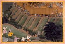 The Siege of Lanka, Folio from a Ramayana (Adventures of Rama), c1800. Creator: Unknown