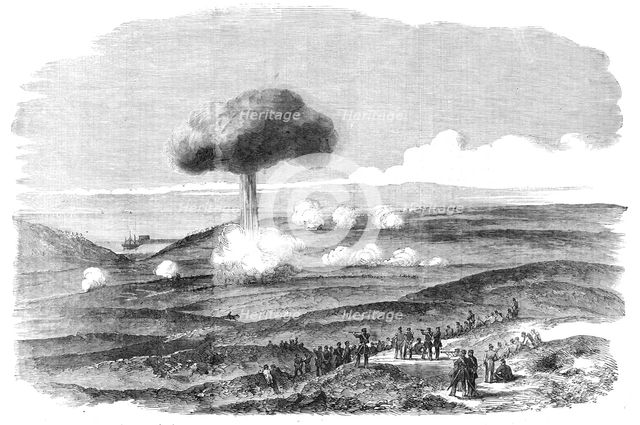 The Siege of Sebastopol - Explosion of a Powder Magazine in the English Trenches, 1854. Creator: Unknown.