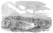 The Siege of Sebastopol - Working Party of Highlanders and Sailors in the 21-Gun Battery, 1854. Creator: Unknown