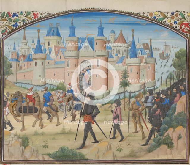 The Siege of Tyre, 1124. Miniature from the Historia by William of Tyre, 1460s. Artist: Anonymous  