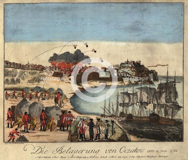 The Siege of the Fortress Ochakov on December 1788, 1788. Creator: Loeschenkohl, Johann Hieronymus (1753-1807).