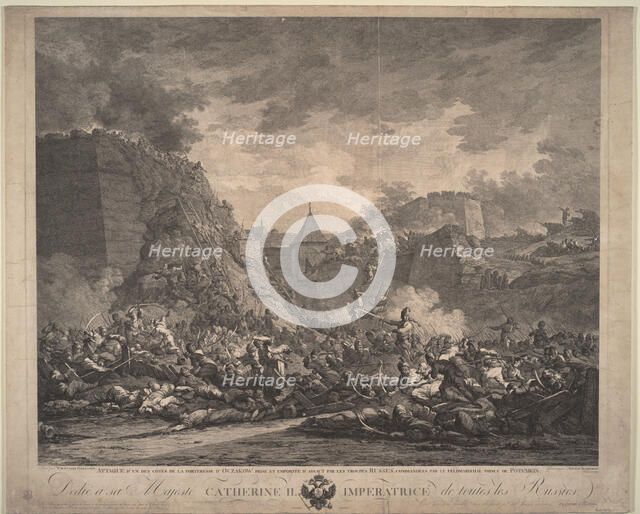 The Siege of the Fortress Ochakov on December 1788, 1792. Artist: Casanova, Francesco Giuseppe (1727-1802)