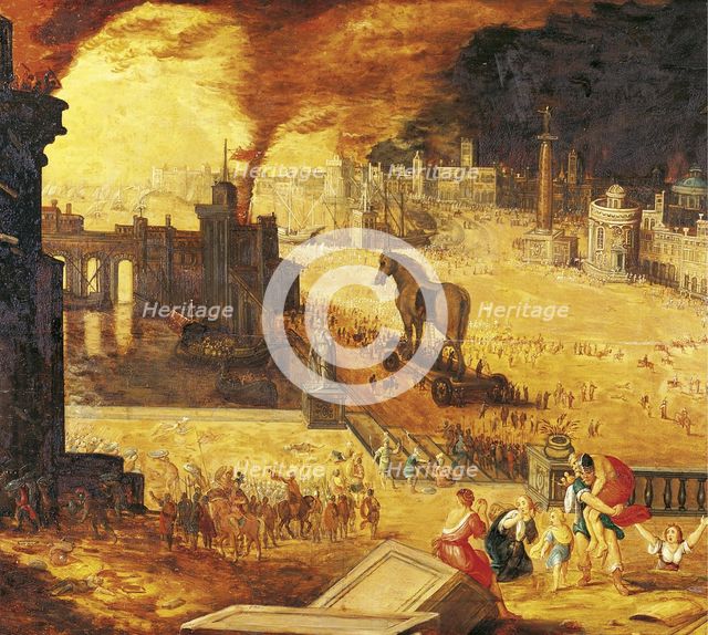 The Siege of Troy, 17th century. Artist: Anonymous  