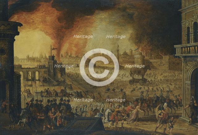 The Siege of Troy, 17th century. Artist: Anonymous  