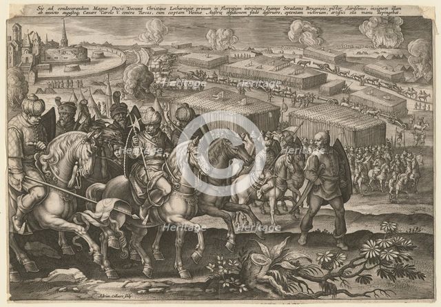 The Siege of Vienna by Turkish army, 1529. Artist: Collaert, Adriaen (1523-1618)