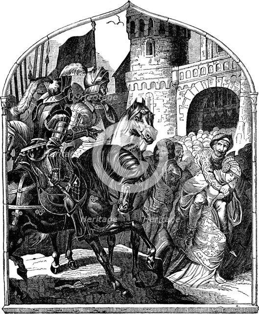 The siege of Weinsberg's castle and the loyal women 1140, 1840.