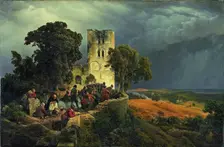 The Siege (Defense of a Church Courtyard During the Thirty Years War), 1848. Artist: Lessing, Carl Friedrich (1808-1880)