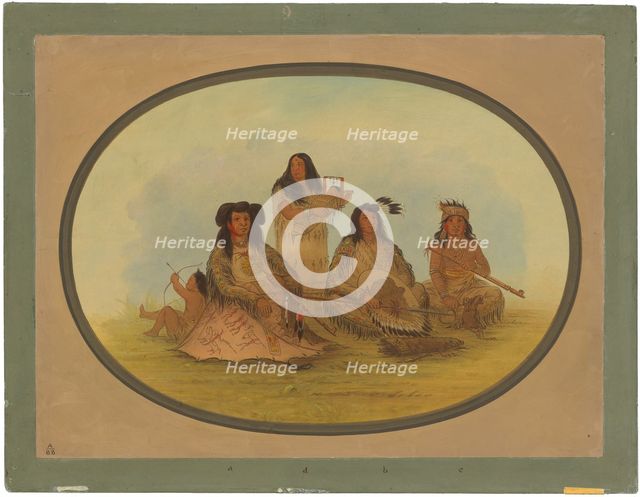 The Sioux Chief with Several Indians, 1861/1869. Creator: George Catlin.