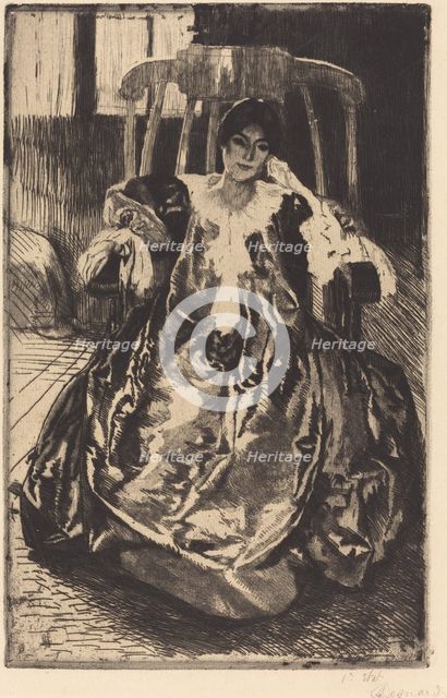 The Silk Gown (La robe de soie), 1887. Creator: Paul Albert Besnard.