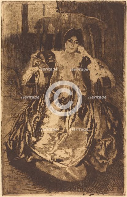 The Silk Gown (La Robe de Soie), 1887. Creator: Paul Albert Besnard.