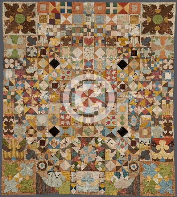 The Silk Patchwork Coverlet, 1718. Creator: Anonymous master.