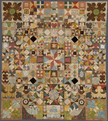 The Silk Patchwork Coverlet, 1718. Creator: Anonymous master