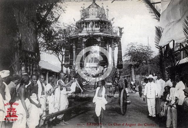 The silver chariot of the Chettiars, Saigon, Vietnam, 1912. Artist: Unknown