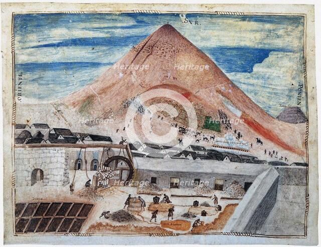 The Silver Mine at Potosí, c1585. Creator: Anonymous ().