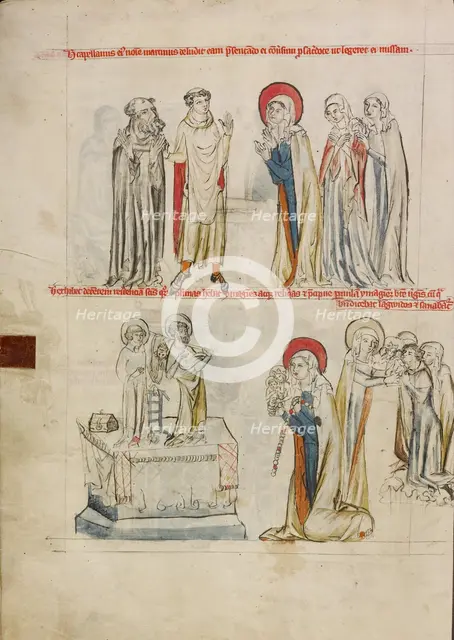The Simplicity of Saint Hedwig: Saint Hedwig Worshipping Images of Saints and of the..., 1353. Creator: Unknown.