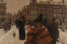 The Singel Bridge at the Paleisstraat in Amsterdam, 1898. Creator: George Hendrik Breitner