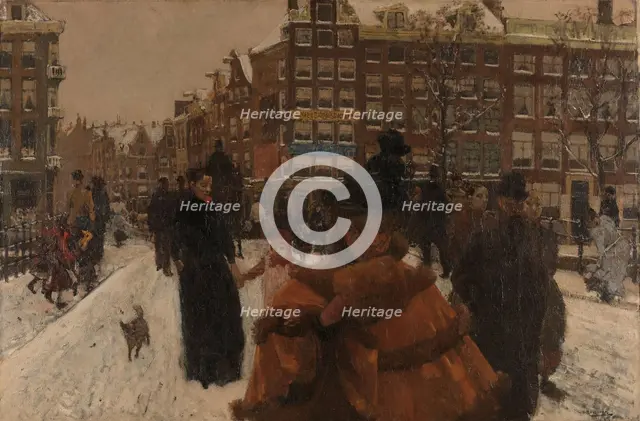 The Singel Bridge at the Paleisstraat in Amsterdam, 1898. Creator: George Hendrik Breitner.