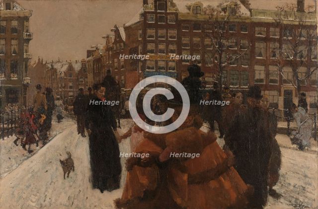 The Singel Bridge at the Paleisstraat in Amsterdam, 1898. Creator: George Hendrik Breitner.